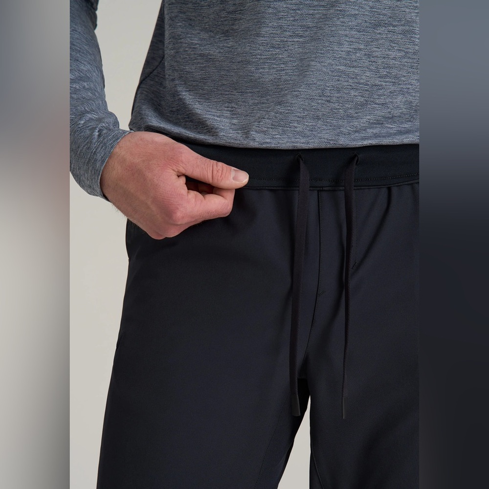 American Tall Featherweight Perforated Training Jogger for Tall Men in Black - Picture 6 of 10